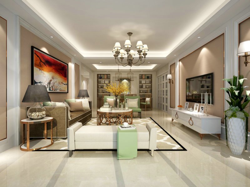 廣州深業(yè)&middot;江悅灣歐式風(fēng)格三居室裝修效果圖_130平米13萬裝修設(shè)計(jì)案例